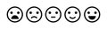 Emoji icon set of satisfaction level in flat style