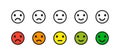 Emoji icons. Isolated vector illustration. Rating concept. Review feedback. Survey opinion service. Sad and happy Mood Icons