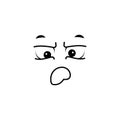 Emoji, indignation icon. Simple line, outline vector of cartoon face icons for ui and ux, website or mobile application