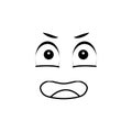Emoji, indignation icon. Simple line, outline vector of cartoon face icons for ui and ux, website or mobile application