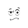 Emoji, indignation icon. Simple line, outline vector of cartoon face icons for ui and ux, website or mobile application