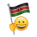 Emoji with Kenya flag Large size of yellow emoji smile