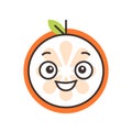 Emoji - laughing orange smile. Isolated vector. Royalty Free Stock Photo