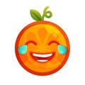 Emoji - laughing with tears orange smile. Isolated vector. Royalty Free Stock Photo