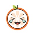 Emoji - laughing with tears orange smile. Isolated vector. Royalty Free Stock Photo