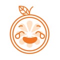 Emoji - laughing with tears orange smile. Isolated vector. Royalty Free Stock Photo