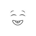 Emoji, laughter icon. Simple line, outline vector of cartoon face icons for ui and ux, website or mobile application