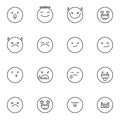 Emoji line icons set. Royalty Free Stock Photo