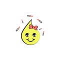 emoji lovely icon. Element of colored emoji icon for mobile concept and web apps. Cartoon emoji lovely icon can be used for web
