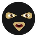 Emoji masked bandit icon illustration