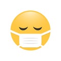 Emoji in medical mask. Emoticon in surgical mask. Stop Coronavirus. Covid-19. Stop the global pandemic