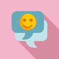 Emoji messaging icon flat vector. Social media