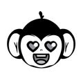 Emoji Cute Monkey Love Royalty Free Stock Photo