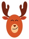 Emoji of a moose/Cartoon deer vector or color illustration Royalty Free Stock Photo