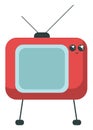 Emoji of the smiling vintage red TV, vector or color illustration Royalty Free Stock Photo