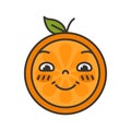Emoji - orange with happy smile. Isolated vector. Royalty Free Stock Photo