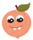 Emoji of smiling peach fruit vector or color illustration