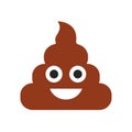 Emoji. Poop face. Cute emoticon. Flat smile. Vector illustration Royalty Free Stock Photo