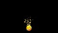 Emoji rolling on the floor with laughter. ROFL emoji, funny to tears emoticon on a black background. The concept of