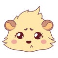 Emoji with a sad cavy, offended girl emoticons, dissatisfied emoji