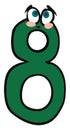 Emoji of the sad green number eight or 8 vector or color illustration
