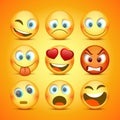 Emoji and sad icon set. collection Royalty Free Stock Photo