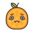 Emoji - sad orange feeling like crying. Isolated vector.