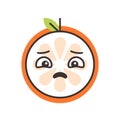 Emoji - sad orange feeling like crying. Isolated vector.