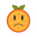 Emoji - sad orange feeling like crying. Isolated vector.