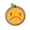 Emoji - sad orange feeling like crying. Isolated vector.