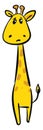 Emoji of a sad yellow-colored giraffe set on isolated white background vector or color illustration