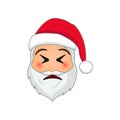 Emoji Santa Claus. Winter Holidays Emoticon. Santa Clause in insistence emoji icon Royalty Free Stock Photo