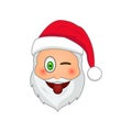 Emoji Santa Claus. Winter Holidays Emoticon. Santa Clause in tease emoji icon