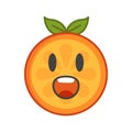 Emoji - scream orange smile. Isolated vector.