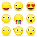 Emoji set. Emoticon set.