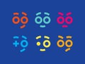 Emoji set. Modern professional icons smile in blue theme