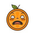 Emoji - shock orange smile. Isolated vector.