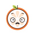 Emoji - shock orange smile. Isolated vector.