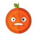 Emoji - shock orange smile. Isolated vector.