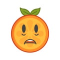 Emoji - shock orange smile. Isolated vector.