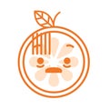 Emoji - shock orange smile. Isolated vector.