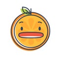 Emoji - shock orange smile. Isolated vector.