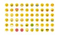 Emoji smile set. Colorful emoticon set isolated on white background. Vector illustration EPS 10 Royalty Free Stock Photo