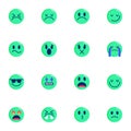 Emoji smiley collection, Emoticons flat icons set Royalty Free Stock Photo