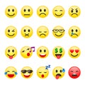 Emoji Smiley set. Emoticon cartoon emojis symbol chat objects vector icons set Royalty Free Stock Photo