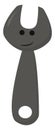 Emoji of a smiling grey wrench, vector or color illustration