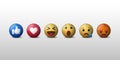 Emoji social network reactions icon, vector