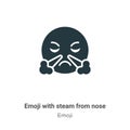 Emoji with steam from nose vector icon on white background. Flat vector emoji with steam from nose icon symbol sign from modern