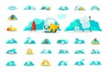 Emoji sticker big set character Icon. Cute man human spacesuit spaceman Different situations. 404 error not found