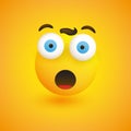 Emoji with Surprised Face, Open Mouth and Eyes